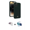 MARSİLYAN™- iPhone 13 Pro Max Kılıf Vadi Çizgi Prime - Siyah 3D Antistatik Cam Ekran Koruyucu + Pers Alüminyum Kamera Lens - GI