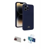 MARSİLYAN™- iPhone 13 Pro Max Kılıf Vadi Çizgi Prime - Siyah 3D Antistatik Cam Ekran Koruyucu + Rainbow Kamera Lens Koruma Cam - KI