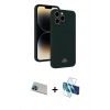 MARSİLYAN™- iPhone 13 Pro Max Kılıf Vadi Çizgi Prime - Siyah 3D Antistatik Cam Ekran Koruyucu + Rainbow Kamera Lens Koruma Cam - MI