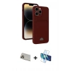 MARSİLYAN™- iPhone 13 Pro Max Kılıf Vadi Çizgi Prime - Siyah 3D Antistatik Cam Ekran Koruyucu + Rainbow Kamera Lens Koruma Cam - REGD