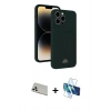 MARSİLYAN™- iPhone 13 Pro Max Kılıf Vadi Çizgi Prime - Siyah 3D Antistatik Cam Ekran Koruyucu + Rainbow Kamera Lens Koruma Cam - BZ