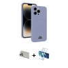 MARSİLYAN™- iPhone 13 Pro Max Kılıf Vadi Çizgi Prime - Siyah 3D Antistatik Cam Ekran Koruyucu + Rainbow Kamera Lens Koruma Cam - REGD