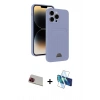 MARSİLYAN™- iPhone 13 Pro Max Kılıf Vadi Çizgi Prime - Siyah 3D Antistatik Cam Ekran Koruyucu + Rainbow Kamera Lens Koruma Cam - KI