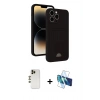 MARSİLYAN™- iPhone 13 Pro Max Kılıf Vadi Çizgi Prime - Siyah 3D Antistatik Cam Ekran Koruyucu + Shine Kamera Lens - GD