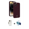 MARSİLYAN™- iPhone 13 Pro Max Kılıf Vadi Çizgi Prime - Siyah 3D Antistatik Cam Ekran Koruyucu + Shine Kamera Lens - GD