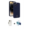 MARSİLYAN™- iPhone 13 Pro Max Kılıf Vadi Çizgi Prime - Siyah 3D Antistatik Cam Ekran Koruyucu + Shine Kamera Lens - GD
