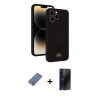 MARSİLYAN™- iPhone 13 Pro Max Kılıf Vadi Çizgi Prime - Siyah 3D Antistatik Hayalet Cam Ekran Koruyucu + Açık Yeşil Metal Kamera Lens Koruma Cam
