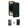 MARSİLYAN™- iPhone 13 Pro Max Kılıf Vadi Çizgi Prime - Siyah 3D Antistatik Hayalet Cam Ekran Koruyucu + Neon Fosforlu Kamera Lens - BZ