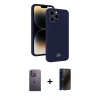 MARSİLYAN™- iPhone 13 Pro Max Kılıf Vadi Çizgi Prime - Siyah 3D Antistatik Hayalet Cam Ekran Koruyucu + Neon Fosforlu Kamera Lens - BZ