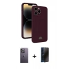 MARSİLYAN™- iPhone 13 Pro Max Kılıf Vadi Çizgi Prime - Siyah 3D Antistatik Hayalet Cam Ekran Koruyucu + Neon Fosforlu Kamera Lens - BZ