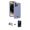 MARSİLYAN™- iPhone 13 Pro Max Kılıf Vadi Çizgi Prime - Siyah 3D Antistatik Hayalet Cam Ekran Koruyucu + Rainbow Kamera Lens Koruma Cam - MI