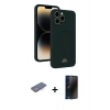 MARSİLYAN™- iPhone 13 Pro Max Kılıf Vadi Çizgi Prime - Siyah 3D Antistatik Hayalet Cam Ekran Koruyucu + Renkli Kamera Lens Koruma Cam - MI