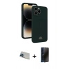 MARSİLYAN™- iPhone 13 Pro Max Kılıf Vadi Çizgi Prime - Siyah 3D Antistatik Hayalet Cam Ekran Koruyucu + Rainbow Kamera Lens Koruma Cam - MI