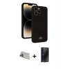 MARSİLYAN™- iPhone 13 Pro Max Kılıf Vadi Çizgi Prime - Siyah 3D Antistatik Hayalet Cam Ekran Koruyucu + Rainbow Kamera Lens Koruma Cam - MR