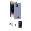 MARSİLYAN™- iPhone 13 Pro Max Kılıf Vadi Çizgi Prime - Siyah 3D Antistatik Hayalet Cam Ekran Koruyucu + Pers Alüminyum Kamera Lens - LT