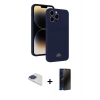 MARSİLYAN™- iPhone 13 Pro Max Kılıf Vadi Çizgi Prime - Siyah 3D Antistatik Hayalet Cam Ekran Koruyucu + Pers Alüminyum Kamera Lens - LT