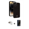 MARSİLYAN™- iPhone 13 Pro Max Kılıf Vadi Çizgi Prime - Siyah 3D Antistatik Hayalet Cam Ekran Koruyucu + Pers Alüminyum Kamera Lens - GD
