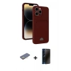 MARSİLYAN™- iPhone 13 Pro Max Kılıf Vadi Çizgi Prime - Siyah 3D Antistatik Hayalet Cam Ekran Koruyucu + Renkli Kamera Lens Koruma Cam - SI