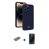 MARSİLYAN™- iPhone 13 Pro Max Kılıf Vadi Çizgi Prime - Siyah 3D Antistatik Hayalet Cam Ekran Koruyucu + Renkli Kamera Lens Koruma Cam - SI