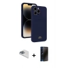 MARSİLYAN™- iPhone 13 Pro Max Kılıf Vadi Çizgi Prime - Siyah 3D Antistatik Hayalet Cam Ekran Koruyucu + Pers Alüminyum Kamera Lens - SABE