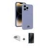 MARSİLYAN™- iPhone 13 Pro Max Kılıf Vadi Çizgi Prime - Siyah 3D Antistatik Hayalet Cam Ekran Koruyucu + Pers Alüminyum Kamera Lens - SABE