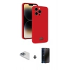 MARSİLYAN™- iPhone 13 Pro Max Kılıf Vadi Çizgi Prime - Siyah 3D Antistatik Hayalet Cam Ekran Koruyucu + Pers Alüminyum Kamera Lens - SABE