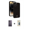 MARSİLYAN™- iPhone 13 Pro Max Kılıf Vadi Çizgi Prime - Siyah 6D Mat Seramik Hayalet Nano Ekran Koruyucu + Beyaz Neon Fosforlu Kamera Lens