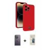 MARSİLYAN™- iPhone 13 Pro Max Kılıf Vadi Çizgi Prime - Siyah 6D Mat Seramik Hayalet Nano Ekran Koruyucu + Beyaz Neon Fosforlu Kamera Lens