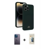 MARSİLYAN™- iPhone 13 Pro Max Kılıf Vadi Çizgi Prime - Siyah 6D Mat Seramik Hayalet Nano Ekran Koruyucu + Neon Fosforlu Kamera Lens - MI