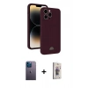 MARSİLYAN™- iPhone 13 Pro Max Kılıf Vadi Çizgi Prime - Siyah Bilvis 3D Cam Ekran Koruyucu + Neon Fosforlu Kamera Lens - MI