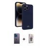 MARSİLYAN™- iPhone 13 Pro Max Kılıf Vadi Çizgi Prime - Siyah Bilvis 3D Cam Ekran Koruyucu + Neon Fosforlu Kamera Lens - MI