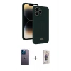 MARSİLYAN™- iPhone 13 Pro Max Kılıf Vadi Çizgi Prime - Siyah Bilvis 3D Cam Ekran Koruyucu + Neon Fosforlu Kamera Lens - MI