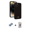 MARSİLYAN™- iPhone 13 Pro Max Kılıf Vadi Çizgi Prime - Siyah Bilvis 3D Cam Ekran Koruyucu + Pembe Shine Kamera Lens Koruma Cam