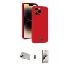 MARSİLYAN™- iPhone 13 Pro Max Kılıf Vadi Çizgi Prime - Siyah Bilvis 3D Mat Cam Ekran Koruyucu + Rainbow Kamera Lens Koruma Cam - BZ