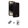 MARSİLYAN™- iPhone 13 Pro Max Kılıf Vadi Çizgi Prime - Siyah Bilvis 3D Mat Cam Ekran Koruyucu + Metal Kamera Lens Koruma Cam - AKYL