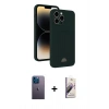 MARSİLYAN™- iPhone 13 Pro Max Kılıf Vadi Çizgi Prime - Siyah Bilvis 3D Mat Cam Ekran Koruyucu + Neon Fosforlu Kamera Lens - MI