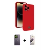 MARSİLYAN™- iPhone 13 Pro Max Kılıf Vadi Çizgi Prime - Siyah Bilvis 3D Mat Cam Ekran Koruyucu + Neon Fosforlu Kamera Lens - YL