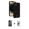 MARSİLYAN™- iPhone 13 Pro Max Kılıf Vadi Çizgi Prime - Siyah Bilvis 3D Mat Cam Ekran Koruyucu + Neon Fosforlu Kamera Lens - MI