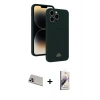 MARSİLYAN™- iPhone 13 Pro Max Kılıf Vadi Çizgi Prime - Siyah Bilvis 3D Mat Cam Ekran Koruyucu + Rainbow Kamera Lens Koruma Cam - MR