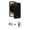 MARSİLYAN™- iPhone 13 Pro Max Kılıf Vadi Çizgi Prime - Siyah Bilvis 3D Mat Cam Ekran Koruyucu + Rainbow Kamera Lens Koruma Cam - MR