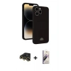 MARSİLYAN™- iPhone 13 Pro Max Kılıf Vadi Çizgi Prime - Siyah Bilvis 3D Mat Cam Ekran Koruyucu + Raze Metal Kamera Lens - GD