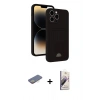 MARSİLYAN™- iPhone 13 Pro Max Kılıf Vadi Çizgi Prime - Siyah Bilvis 3D Mat Cam Ekran Koruyucu + Renkli Kamera Lens Koruma Cam - SI