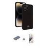 MARSİLYAN™- iPhone 13 Pro Max Kılıf Vadi Çizgi Prime - Siyah Bilvis 3D Mat Cam Ekran Koruyucu + Renkli Kamera Lens Koruma Cam - YL