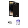 MARSİLYAN™- iPhone 13 Pro Max Kılıf Vadi Çizgi Prime - Siyah Bilvis 5in1 3D Magic Cam Ekran Koruyucu + Mor Rainbow Kamera Lens Koruma Cam