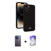 MARSİLYAN™- iPhone 13 Pro Max Kılıf Vadi Çizgi Prime - Siyah Bilvis 5in1 3D Magic Cam Ekran Koruyucu + Neon Fosforlu Kamera Lens - MI