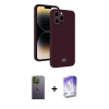 MARSİLYAN™- iPhone 13 Pro Max Kılıf Vadi Çizgi Prime - Siyah Bilvis 5in1 3D Magic Cam Ekran Koruyucu + Neon Fosforlu Kamera Lens - YL