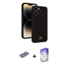 MARSİLYAN™- iPhone 13 Pro Max Kılıf Vadi Çizgi Prime - Siyah Bilvis 5in1 3D Magic Cam Ekran Koruyucu + Sarı Renkli Kamera Lens Koruma Cam