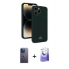 MARSİLYAN™- iPhone 13 Pro Max Kılıf Vadi Çizgi Prime - Siyah Bilvis 5in1 5D Magic Hayalet Cam Ekran Koruyucu + Neon Fosforlu Kamera Lens - MI