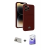 MARSİLYAN™- iPhone 13 Pro Max Kılıf Vadi Çizgi Prime - Siyah Bilvis 5in1 5D Magic Hayalet Cam Ekran Koruyucu + Rose Gold Rainbow Kamera Lens Koruma Cam