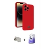 MARSİLYAN™- iPhone 13 Pro Max Kılıf Vadi Çizgi Prime - Siyah Bilvis 5in1 5D Magic Hayalet Cam Ekran Koruyucu + Rose Gold Rainbow Kamera Lens Koruma Cam